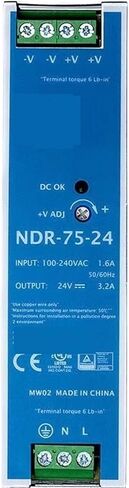 1pcs NDR-75-24 24V 3.2A 75W Single Output Industrial DIN Rail Switching Power Supply AC-DC in Saudi Arabia
