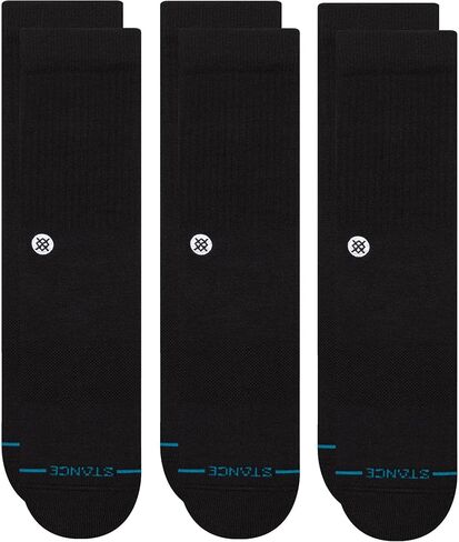 Stance Icon Crew + Quarter 6-Pack Bundle, Black, Large in Saudi Arabia