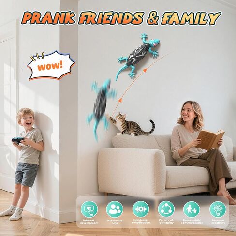 KETIEE RC جدار الزاحف أبو بريص: لعبة تسلق الجدار أبو بريص للأطفال، سحلية تسلق التحكم عن بعد مع عيون متوهجة LED، قابلة للشحن سقف الأرض الزحف لعبة الروبوت الهدايا للبنين الفتيات 3+ سنوات من العمر in Kuwait