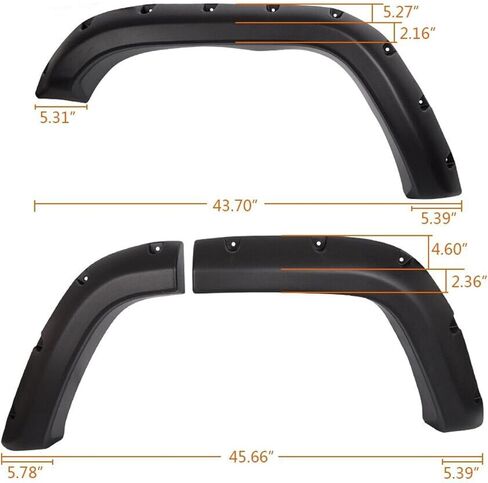 6Pcs Pocket Rivet Wheel Fender Flares Fit for J-P Cherokee Xj 4-door 1984-2001 in Saudi Arabia
