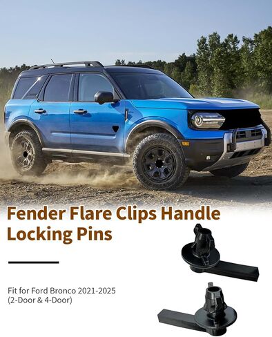 4Pcs Fender Flare Clips Handle Locking Pins, Front & Rear Wheel Protector Clips Kit Fit for Ford Bronco 2021 2022 2023 2024 2025 Replace W721136S300, 2/4 Door, L-Shape Plastic in Kuwait