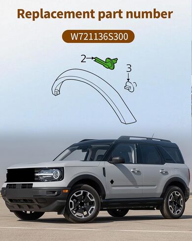 4Pcs Fender Flare Clips Handle Locking Pins, Front & Rear Wheel Protector Clips Kit Fit for Ford Bronco 2021 2022 2023 2024 2025 Replace W721136S300, 2/4 Door, L-Shape Plastic in Kuwait