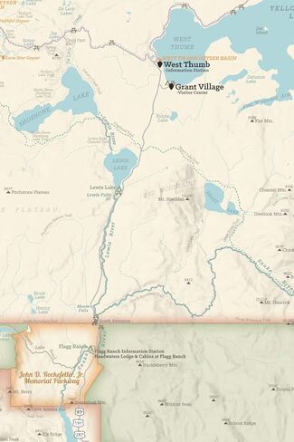 Best Maps Ever Yellowstone National Park Map 24x36 Poster (Tan) in Kuwait