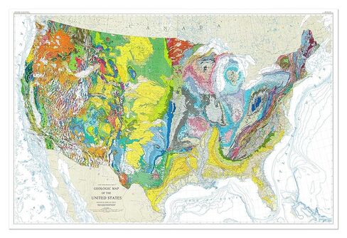Geologic Map of United States, Multicolored USGS Survey Wall Poster, Educational Reference | Art Print Poster Classroom Wall Decor (24 x 36 inches) in Saudi Arabia