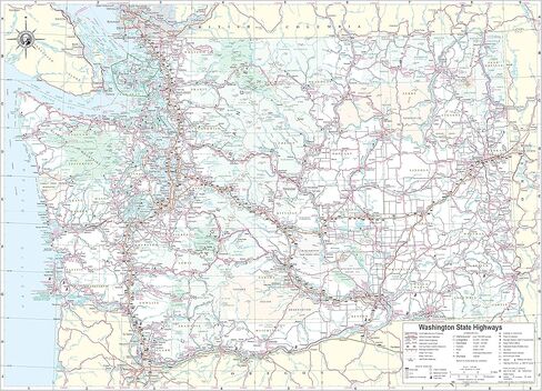 48x70 Washington State Official Executive Laminated Political Wall Map in Saudi Arabia