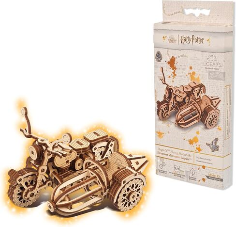 UGEARS Hagrid's Flying Motorbike™ 3D Puzzle - Wooden Model Kit for Adults to Build - Mechanical Bike Motorcycle Making Kit - 3D Jigsaw Puzzle Wood Vehicle - Harry Potter™ Collection DIY Brain Teaser in Saudi Arabia