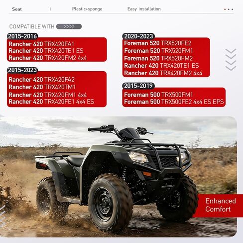 Complete Seat Compatible with 2015-2023 Honda Rancher 420 TRX420 Foreman 500 TRX500 TRX520 Replacement for 77100-HR3-621ZA Plastic Seat Assembly in Saudi Arabia