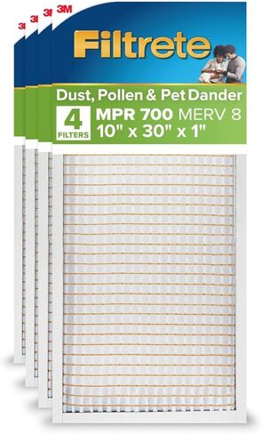 Filtrete 23X23X1 Air Filter, MPR 700, MERV 8, Clean Living Dust, Pollen and Pet Dander Reduction 3-Month Pleated 1-Inch Air Filters, 4 Filters in Saudi Arabia