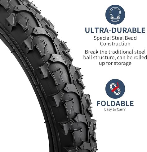 YUNSCM 14" Bike Tires 14 x 2.125/57-254 and 14" Bike Tubes Schrader Valve with 2 Rim Strips Compatible with Mountain Bike 14x1.75 14x1.95 14x2.10 14x2.125 14x2.25 Bicycle Tires and Tubes (Y-1108) in Saudi Arabia