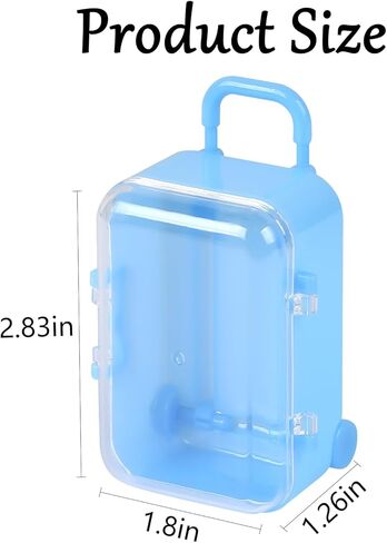 صناديق حقائب صغيرة، حلوى بلاستيكية صغيرة لحفلات الاستقبال، حقيبة يد للسفر، صندوق تخزين الأمتعة لتزيين حفلات الزفاف، 1 أزرق و1 وردي، عبوة من 2 in Kuwait