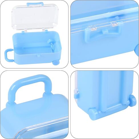 صناديق حقائب صغيرة، حلوى بلاستيكية صغيرة لحفلات الاستقبال، حقيبة يد للسفر، صندوق تخزين الأمتعة لتزيين حفلات الزفاف، 1 أزرق و1 وردي، عبوة من 2 in Kuwait