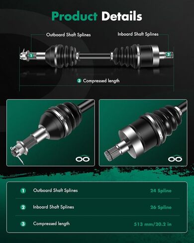 SCITOO Rear CV Axle Shaft Assembly Fit 2012-2018 for Can-Am Outlander 1000 2016-2019 for Can-Am Outlander 1000R 2007-2014 for Can-Am Outlander 400 2017-2018 for Can-Am Outlander 450 Left and Right in Saudi Arabia