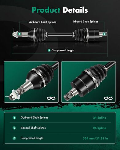 SCITOO Rear CV Axle Shaft Assembly Fit 2012-2018 for Can-Am Outlander 1000 2016-2019 for Can-Am Outlander 1000R 2007-2014 for Can-Am Outlander 400 2017-2018 for Can-Am Outlander 450 Left and Right in Saudi Arabia