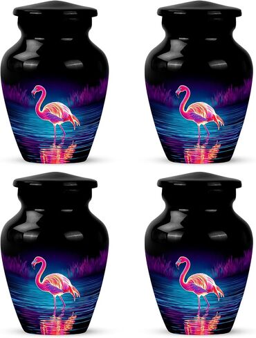 Yatskia الوردي فلامنغو مع فراشة الجرار التذكارية الكبيرة للرماد البشري الذكور والإناث البالغين، جرة جنازة الزخرفية للرماد الكبار، (كلاسيكية كبيرة، 10 بوصة) in Kuwait