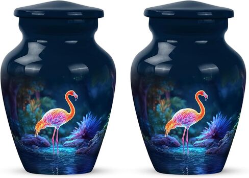 Yatskia Pink Flamingo with Butterfly Large Memorial Urns for Human Ashes Adult Male and Female, Decorative Funeral Urn for Adult Ash, (Classic Large, 10 Inch) in Saudi Arabia