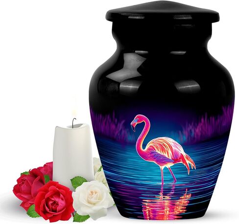 Yatskia Pink Flamingo with Butterfly Large Memorial Urns for Human Ashes Adult Male and Female, Decorative Funeral Urn for Adult Ash, (Classic Large, 10 Inch) in Saudi Arabia
