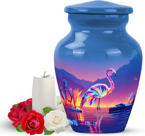 Yatskia Pink Flamingo with Butterfly Large Memorial Urns for Human Ashes Adult Male and Female, Decorative Funeral Urn for Adult Ash, (Classic Large, 10 Inch) in Saudi Arabia