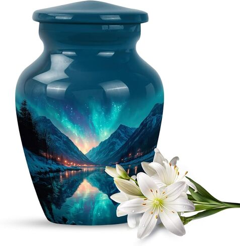 جرة تذكارية لسلحفاة البحر - جرة حرق مزخرفة للرماد - حاوية تحية للرجال والنساء - مثالية للعرض في المنزل، أو الجنازة، أو حفل الدفن - جرة للأب - تذكار مقاس 3 بوصات in Kuwait