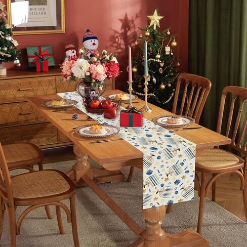 Fall Table Runner Pumpkin Maple Buffalo Plaid Burlap Table Runners Autumn Harvest Kitchen Dining Table Home Outdoor Party Decor 13x72 Inch in Saudi Arabia