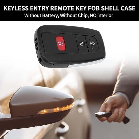 X AUTOHAUX Key Shell Case Keyless Entry Remote Key Fob Replacement Case for Toyota RAV4 2019-2021 3 Buttons HYQ14FBC HYQ14FBN HYQ14FLA MOZBR1ET in Saudi Arabia