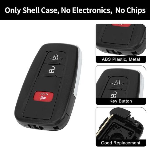 X AUTOHAUX Key Shell Case Keyless Entry Remote Key Fob Replacement Case for Toyota RAV4 2019-2021 3 Buttons HYQ14FBC HYQ14FBN HYQ14FLA MOZBR1ET in Saudi Arabia