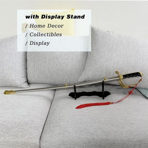 37" Metal Ceremonial Saber Military Honor Guard Sword with Scabbard and Display Stand ,for Display, Collection & Ceremony in Saudi Arabia