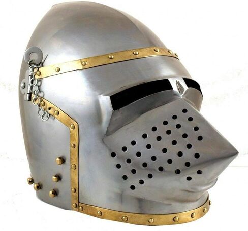 Pig helmet Hounskull Bascinet Helmet Medieval Steel warrior helmet Gothic Knights Pigface helmet Crusader close helmet Hounskull Fight Helmet Larp Roleplay Costume in Saudi Arabia