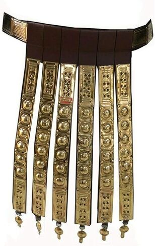حزام مئزر من الجلد الروماني مع تركيبات نحاسية - درع زي يمكن ارتداؤه يدويًا من أجل LARP Cosplay وإعادة تمثيل تاريخي - حزام Legionnaire الروماني من النحاس الصلب قابل للتعديل in Kuwait