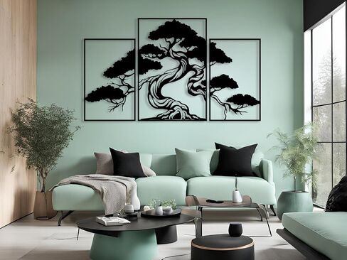 VAILLA Tree of Life Wall Art Decor Set of 3 Wall Hanging Sculpture Modern Wall Home Decoration 3D Textured Sculptures for Living Room Bedroom Office Dinnig Room 3 Panels Family Tree Wall Hangings (Tree of Life 1) in Saudi Arabia