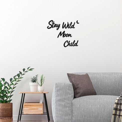 Slickss Stay Wild—Enchanting Moon Wall Sculpture Whimsical Wall Metal Decor for Bohemian Spaces, Hippie Decor & Fairycore Art in Kuwait