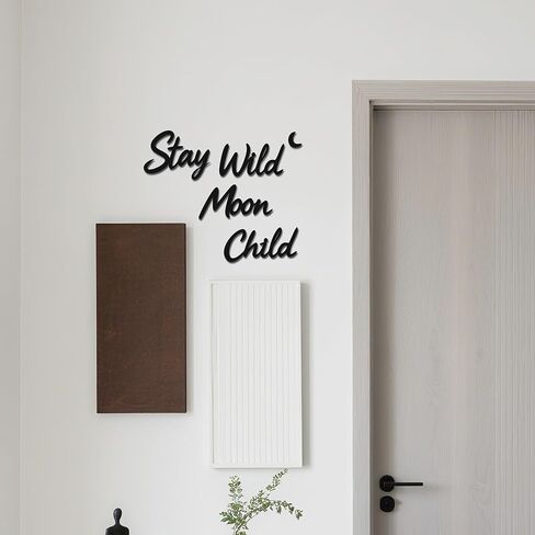 Slickss Stay Wild—Enchanting Moon Wall Sculpture Whimsical Wall Metal Decor for Bohemian Spaces, Hippie Decor & Fairycore Art in Kuwait