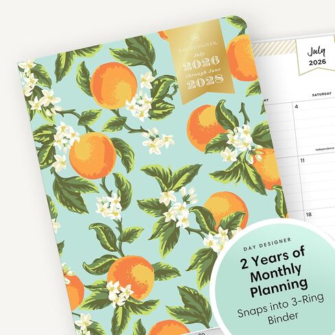 Blue Sky Day Designer 2026-2028 Monthly Academic Year 24 Month Planner Calendar, July 2026 - June 2028, 8.5" x 11", Flexible Cover, Stapled Binding, Orange Blossom Mint in Saudi Arabia