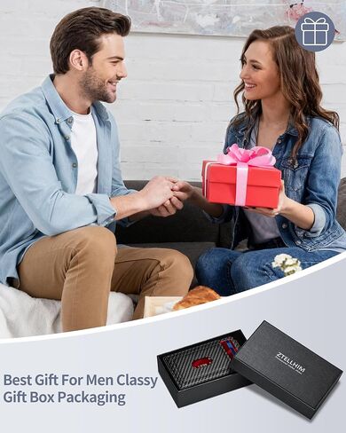 Wallet for Men | RFID Blocking Magsafe Pop Up Metal Card Holder | with 2 ID Windows and Cash Slot | Hold 12 -15 Cards | Slim Compact Bifold Smart Wallet | Magnetic Closure (Black Carbon Fiber) in Saudi Arabia