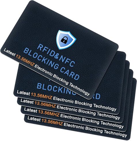 5 Pack RFID Blocking Cards, NFC Contactless Bank Debit Credit Card Protector, Anti-Theft Wallet Shield for Passport & ID, Ultra Slim Full Protection Blocker in Saudi Arabia
