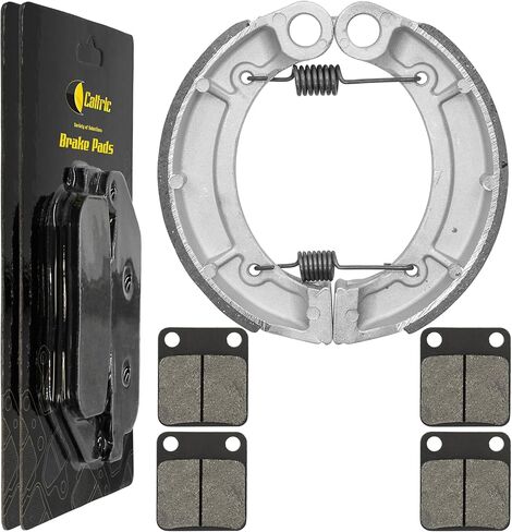 Caltric Front Brake Pads & Rear Brake Shoes Compatible with Yamaha Grizzly 350 Yfm350 2Wd 2007-2011 New in Saudi Arabia