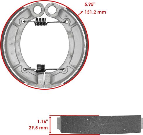 Caltric Front Brake Pads & Rear Brake Shoes Compatible with Yamaha Grizzly 350 Yfm350 2Wd 2007-2011 New in Saudi Arabia
