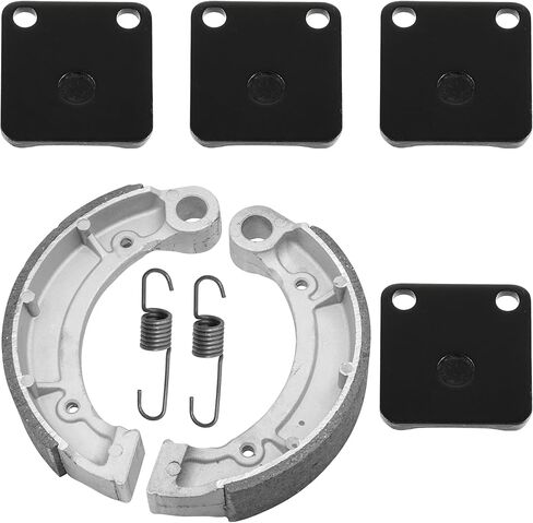 Caltric Front Brake Pads & Rear Brake Shoes Compatible with Yamaha Grizzly 350 Yfm350 2Wd 2007-2011 New in Saudi Arabia