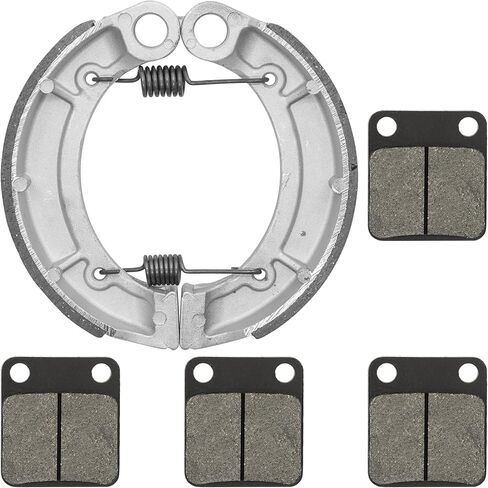 Caltric Front Brake Pads & Rear Brake Shoes Compatible with Yamaha Grizzly 350 Yfm350 2Wd 2007-2011 New in Saudi Arabia