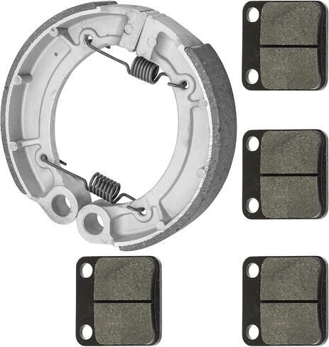 Caltric Front Brake Pads & Rear Brake Shoes Compatible with Yamaha Grizzly 350 Yfm350 2Wd 2007-2011 New in Saudi Arabia
