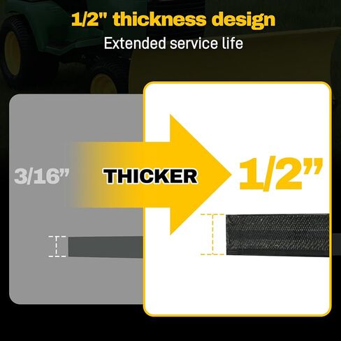استبدال شفرة ارتداء UHMW السميكة 1/2 بوصة لشفرة محراث الثلج الأمامية John Deere مقاس 44 بوصة | حذاء تزلج شديد التحمل | يتضمن مجموعة الأجهزة | دينار-44HD in Kuwait