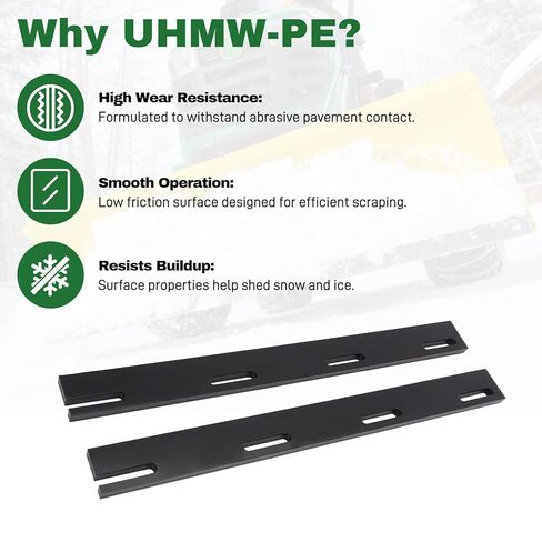 استبدال شفرة ارتداء UHMW السميكة 1/2 بوصة لشفرة محراث الثلج الأمامية John Deere مقاس 44 بوصة | حذاء تزلج شديد التحمل | يتضمن مجموعة الأجهزة | دينار-44HD in Kuwait