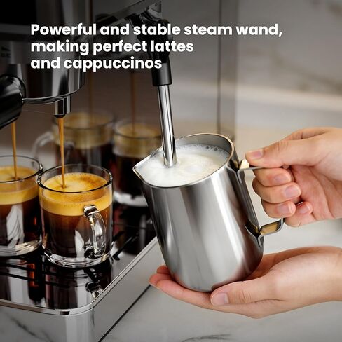 Kismile Espresso Machines,Professional Espresso Maker with Milk Frother Steam Wand for Latte & Cappuccino, Coffee Machine with Removable Water Tank for Home/Office in Kuwait