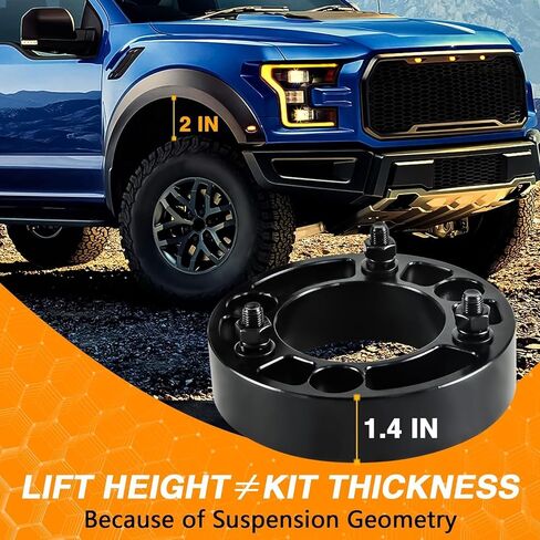 2" Level Lift Kits, Front Suspension Strut Spacer Lift Kit Compatible with Ford F150 2004-2024 Expedition 2003-2018, Lincoln Mark LT 2 PCS Aluminium Alloy Front Chassis Leveling Lift Kits in Saudi Arabia