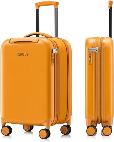 Foldable Checked-Luggage, Durable Hardside Suitcase with Mute Wheels, Waterproof Expandable Harshell Rolling Luggages with Side Pocket, TSA Lock (Yellow, 28-Inch) in Saudi Arabia