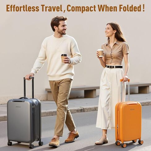 Foldable Checked-Luggage, Durable Hardside Suitcase with Mute Wheels, Waterproof Expandable Harshell Rolling Luggages with Side Pocket, TSA Lock (Yellow, 28-Inch) in Saudi Arabia