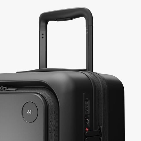 حقيبة Monos Pro قابلة للتوسيع (22 بوصة)، حقيبة سفر صلبة قابلة للتوسيع مع جيب أمامي، قفل TSA، معتمدة من شركات الطيران، أسود منتصف الليل in Kuwait