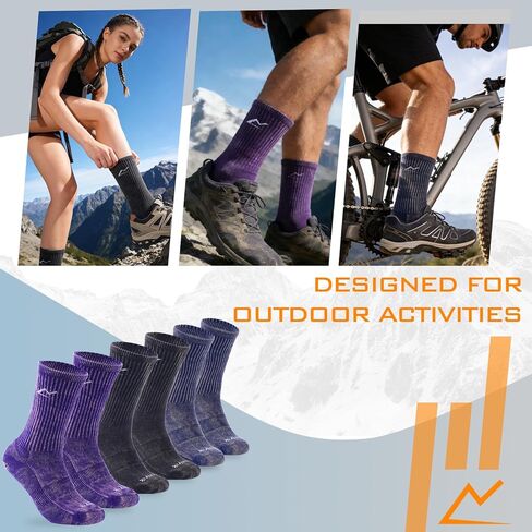 Sport Socks Cushioned Athletic Socks for Men & Women, 6-Pair Pack for Running, Hiking, Basketball & Work​ (Sand-washed Vintage) in Saudi Arabia