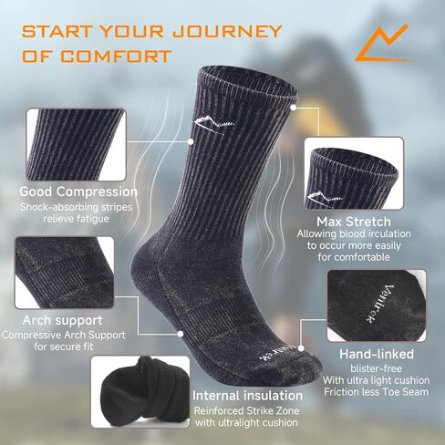 Sport Socks Cushioned Athletic Socks for Men & Women, 6-Pair Pack for Running, Hiking, Basketball & Work​ (Sand-washed Vintage) in Saudi Arabia