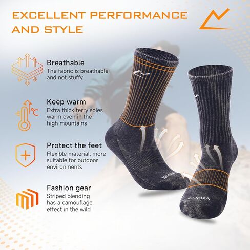 Sport Socks Cushioned Athletic Socks for Men & Women, 6-Pair Pack for Running, Hiking, Basketball & Work​ (Sand-washed Vintage) in Saudi Arabia