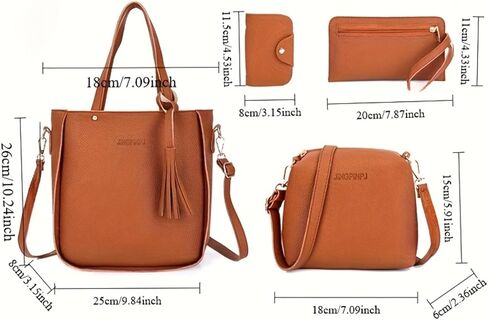 4PCS Women Fashion Handbags Purses Wallet Shoulder Bags Casual Tote Bag Crossbody Bags, Handbag Set Gift for Ladies in Saudi Arabia